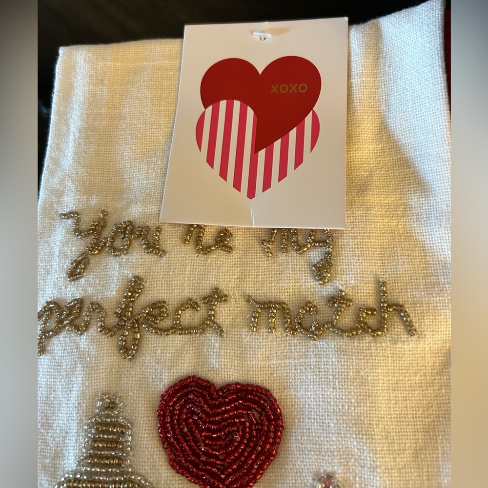 Valentine Day You are my Perfect Match Kitchen 2 Towels Set 100% Cotton India